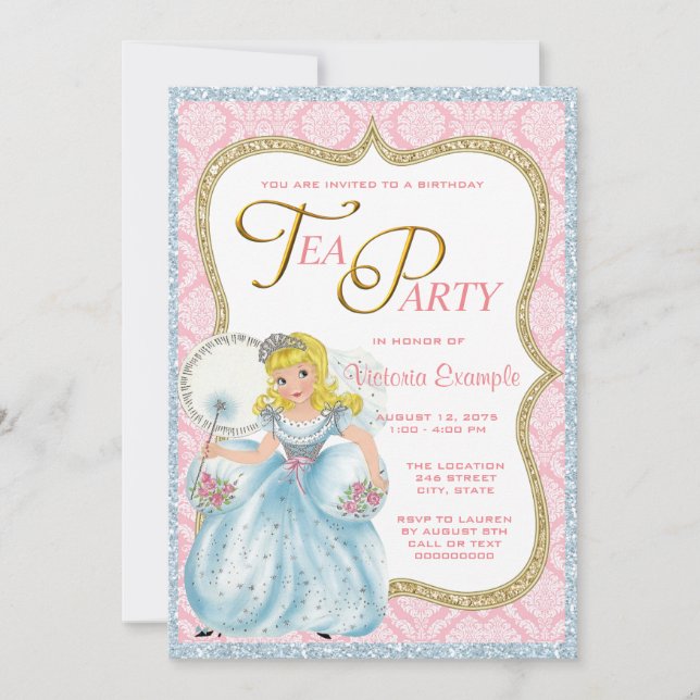 Princess Tea Party Invitation (Front)