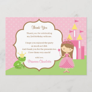 Princess Thank You Cards (Frog Prince Castle)