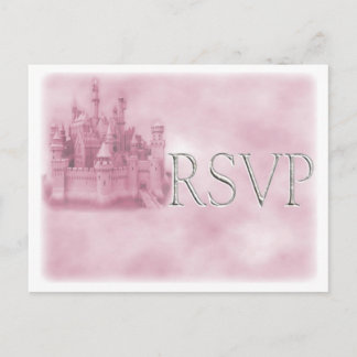 Princess theme Wedding RSVP Postcards