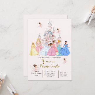 Princess Third Birthday Invitation at Her Castle