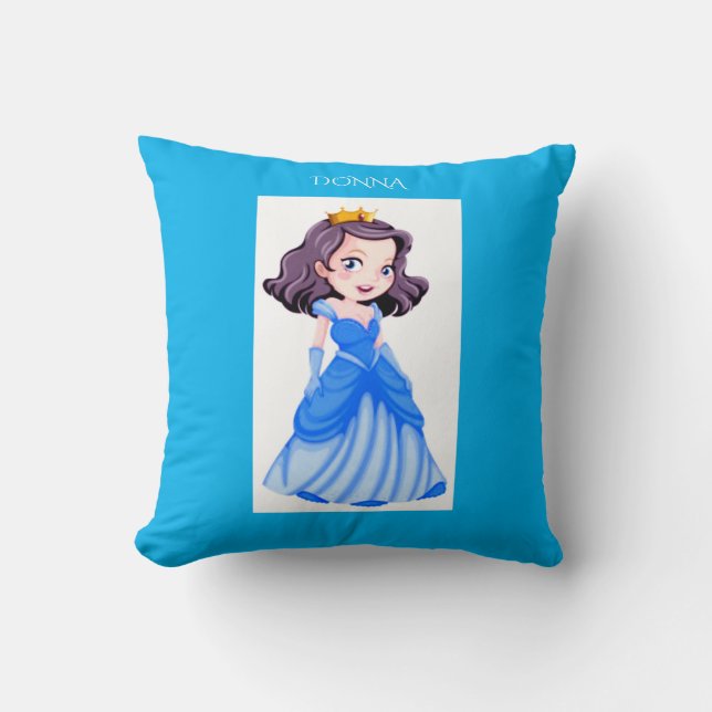 Princess throw pillow.  Personalized name. Pillow (Front)