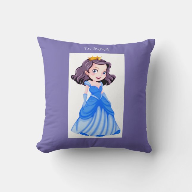 Princess throw pillow.  Personalized name. Pillow (Front)