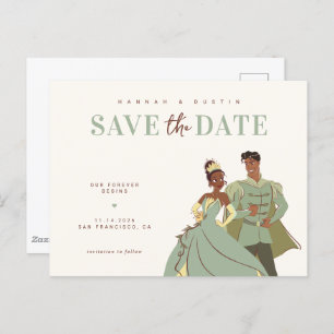 Princess Tiana and Naveen Save the Date Postcard