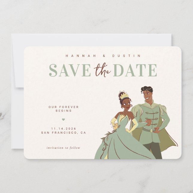Princess Tiana and Naveen Save the Sate Date (Front)