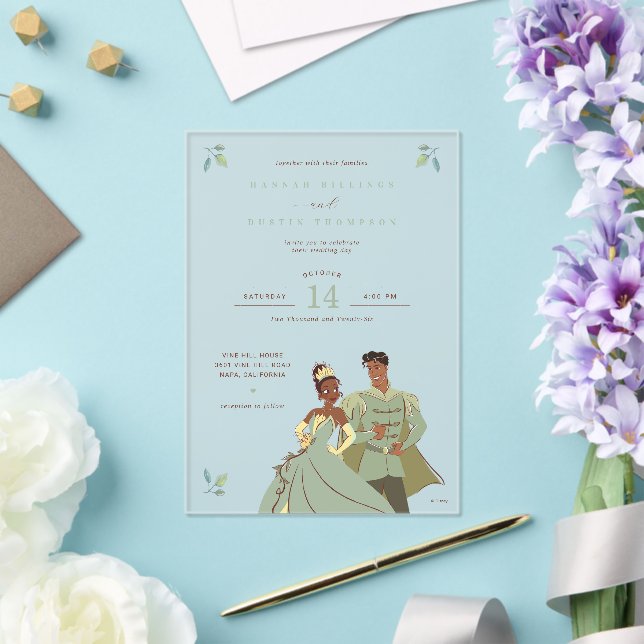 Princess Tiana and Naveen Wedding  Acrylic Invitations (Insitu (Wedding))