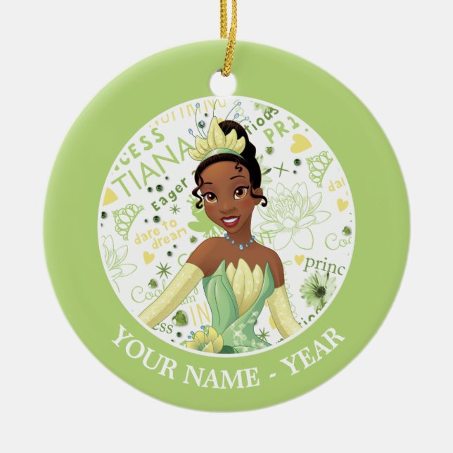 Princess Tiana | Tiana Add Your Name Ceramic Ornament (Front)