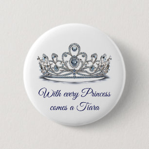 Princess Tiara 2 Inch Round Button
