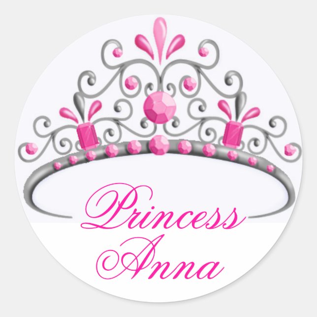 Princess Tiara Birthday Stickers (Front)