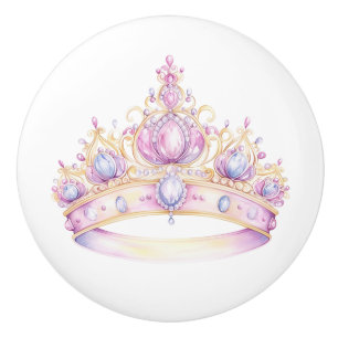 Princess Tiara Girl's Ceramic Knob