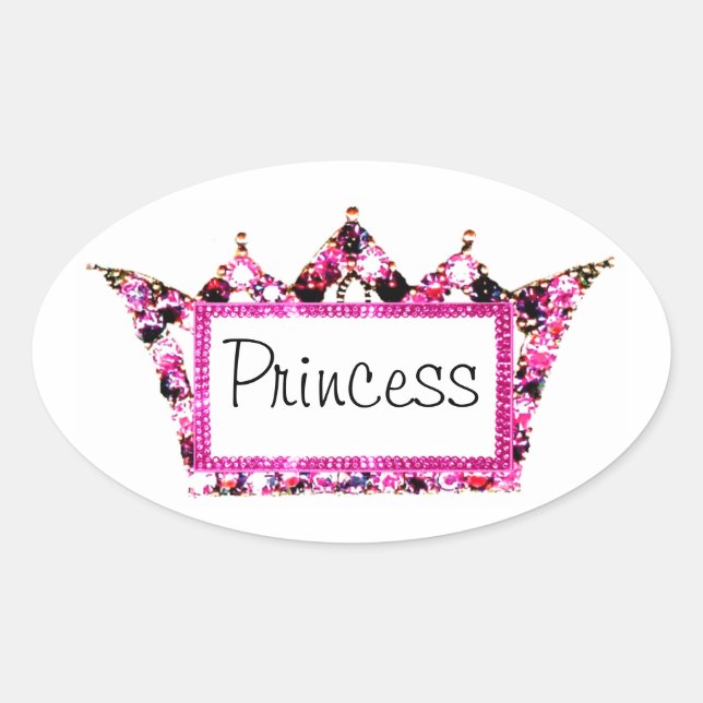 "Princess" Tiara Label Stickers (Front)