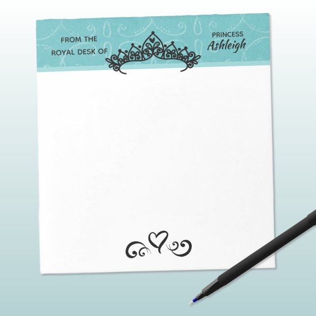 Princess Tiara on Blue Royal Desk Notepad (Creator Uploaded)
