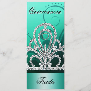 Princess Tiara Quinceanera (aqua) Invitation