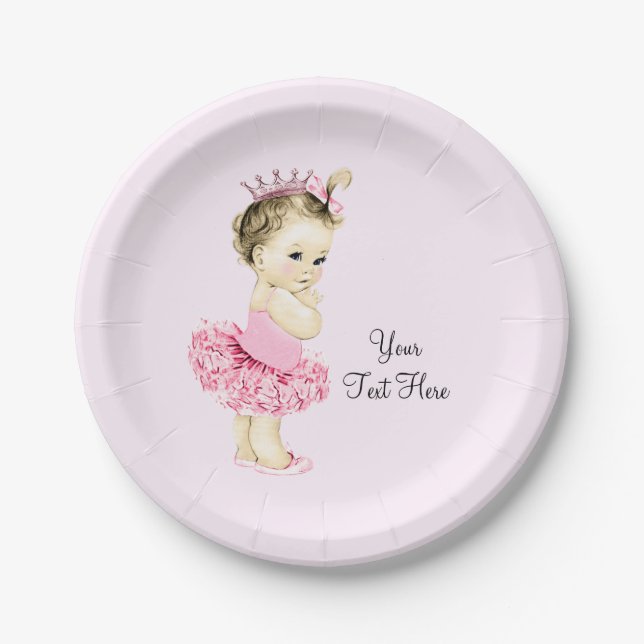 Princess Tutu Baby Shower Paper Plate (Front)