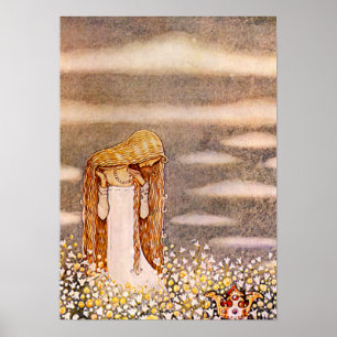 “Princess Tuvstarr” John Bauer Watercolor Poster