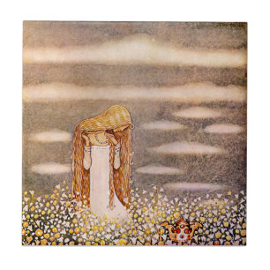 “Princess Tuvstarr” John Bauer Watercolor Tile