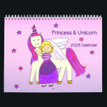 Princess & Unicorn 2025 Calendar<br><div class="desc">Celebrate the year with your princess and unicorn friends with this colourful,  joyful,  and whimsical calendar. Give this as gift for the sweet princesses in your life.</div>
