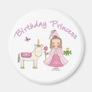 Princess Unicorn Birthday Girl Magnet