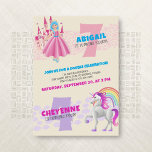 Princess Unicorn Joint Double Birthday Invitation<br><div class="desc">Make your party twice the fun with this joint unicorn and princess birthday invitation design. The bold artwork and quirky typography gives this design an exciting, fun vibe. Perfect for your double birthday celebration. Order your printed invitations and party supplies or download your digital invitations now for a day they'll...</div>