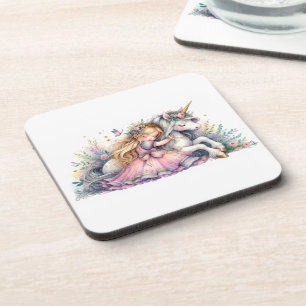 Princess Unicorn Pastel Fairytale Fantasy Coaster