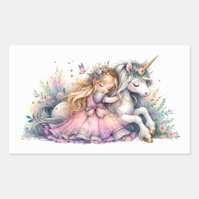 Princess Unicorn Pastel Fairytale Fantasy Sticker (Front)