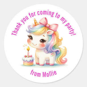 Princess Unicorn Thank You Classic Round Sticker