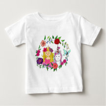 Princess & Unicorn  Wreath Baby Top & T-Shirt