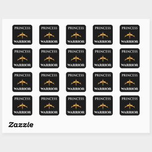 Princess Warrior Black Stickers