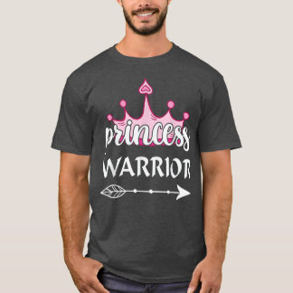 Princess Warrior Crown Pink Breast Cancer Awarenes T-Shirt
