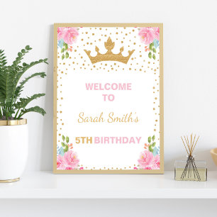 Princess Welcome Sign, Princess Birthday Welcome Poster