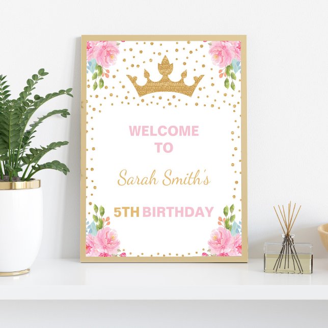 Princess Welcome Sign, Princess Birthday Welcome Poster (Princess Welcome Sign, Princess Birthday Welcome Poster)