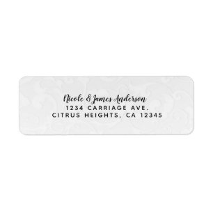 Princess White Damask Storybook Elegant Wedding