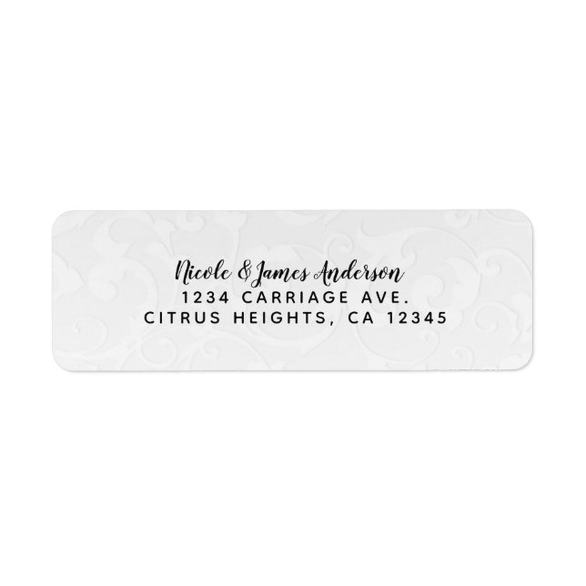 Princess White Damask Storybook Elegant Wedding (Front)