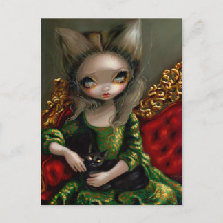 "Princess with a Black Cat" Postcard