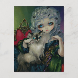 "Princess with a Ragdoll Cat" Postcard