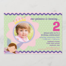 Princess with custom Photo Party Invite
