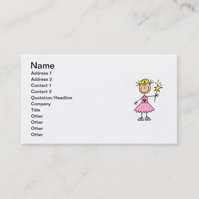 Princess With Wand Business Card (Front)