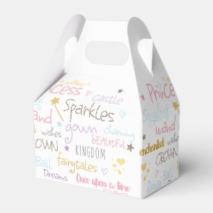 PRINCESS Words Cute Birthday Party Favour Boxes