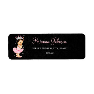 Princesse Baby shower Étiquette de adresse