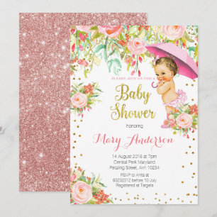Princesse Baby shower Invitation fille