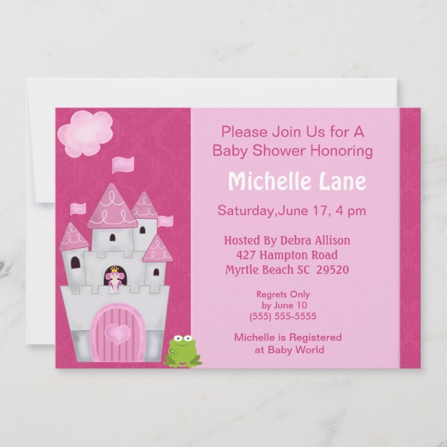 Princesse Baby Shower Invitations (Devant)