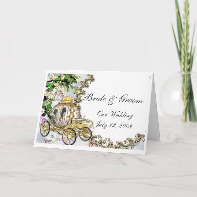 Princesse Carriage Faire-part de mariage (Devant)