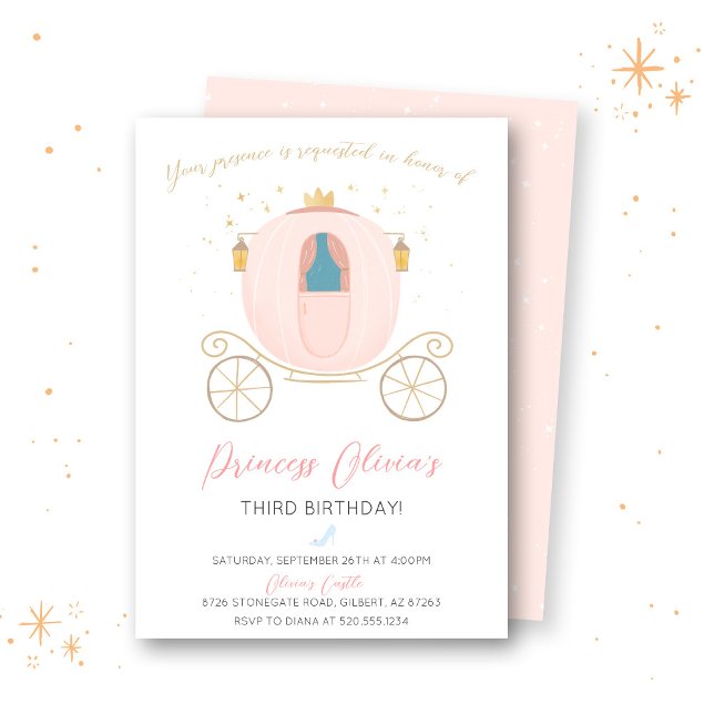 Princesse Carriage Girl Anniversaire Invitation (Créateur téléchargé)