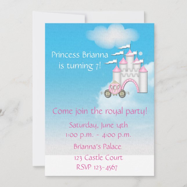 Princesse Castle Invitation (Devant)