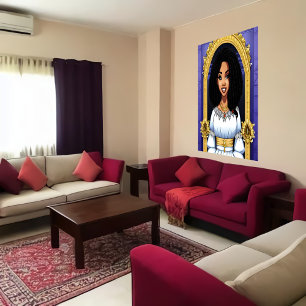 Princesse d'Afrique noire   AI Art Poster