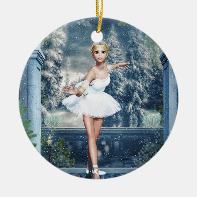 Princesse des neiges Ballerina Ornement d'art doub (Devant)