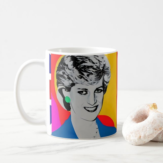 Princesse Diana Pop Art Mug (Avec donut)