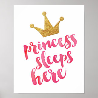 Princesse dort ici affiche pour enfants