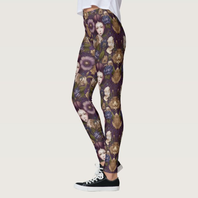 Princesse en Colère dans Jardin Fleur Leggings - m (Gauche)