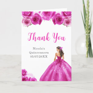 Princesse en Robe Rose Chaude Quinceanera Merci