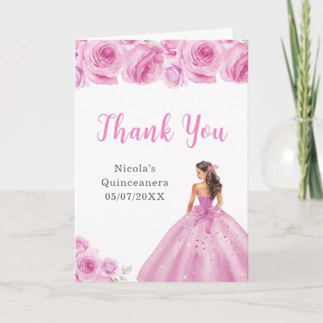Princesse en Robe rose pâle Quinceanera Merci (Devant)